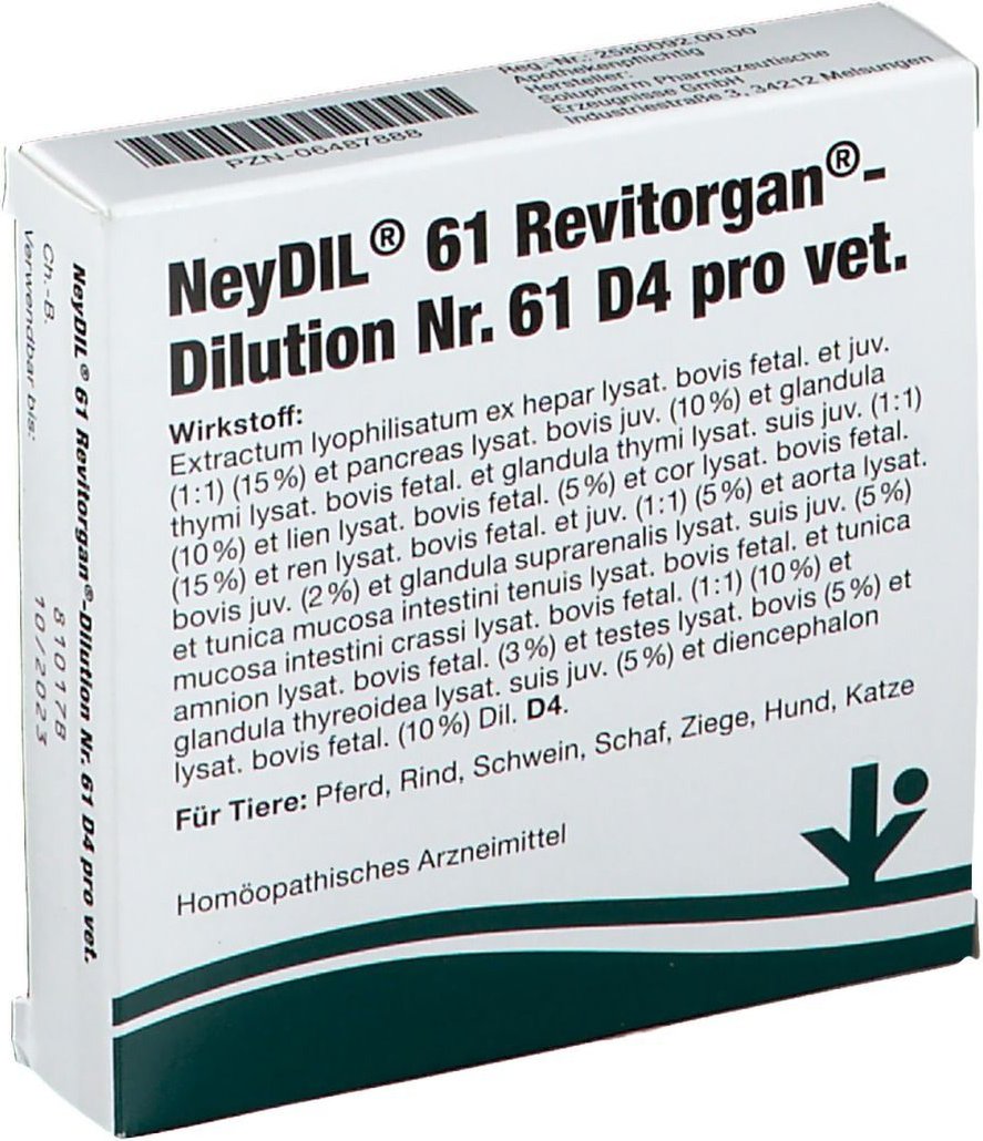 Thumbnail - Neydil Nr.61 Revitorgan Dil.D 4 pro Ampullen vet. 5x2 ml
