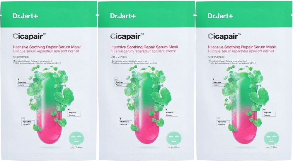 Dr.Jart+ Cicapair Intensive Soothing Repair Serum Mask - anti redness x3 3x25 g Gesichtsmaske
