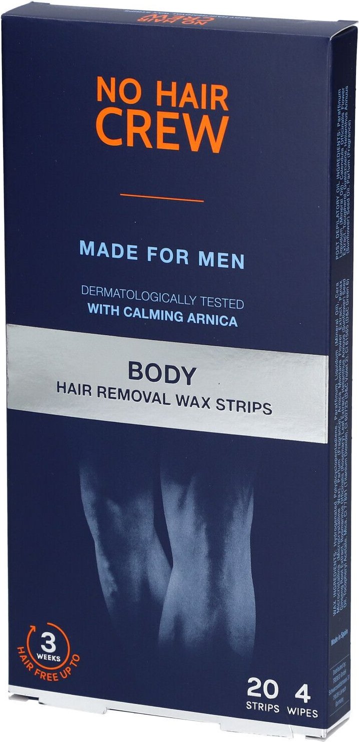 NO Hair Crew Kaltwachsstreifen Männer 20 Stk St Vlies