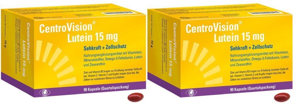 CentroVision Lutein 15 mg Doppelpack 2x90 St Kapseln