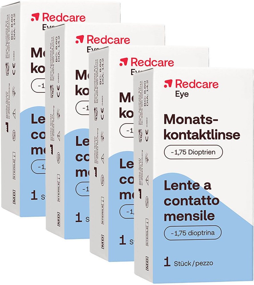Redcare Monatslinse -1,75 4-er Set 4x1 St Kontaktlinsen