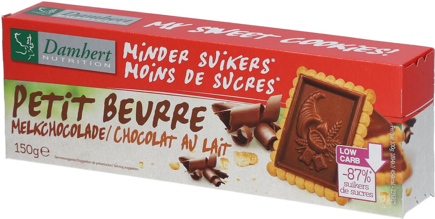 Damhert Petit Beurre Melkchocolade Zonder Suiker 150 g Kekse