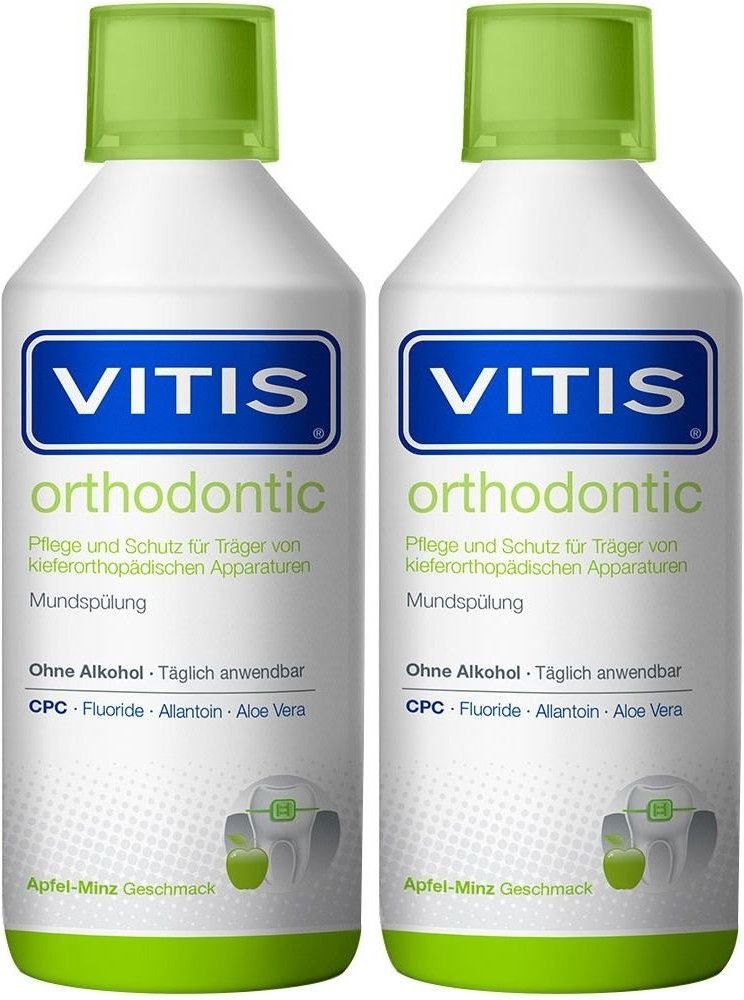 Vitis orthodontic Mundspülung 2x 2x500 ml Mundwasser