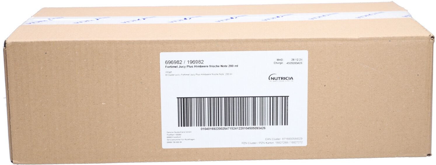 Fortimel Jucy Plus Himbeere frische Note 32x200 ml Flüssigkeit