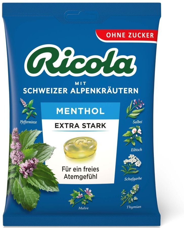 Ricola o.Z.Beutel Menthol extra stark Bonbons 75 g