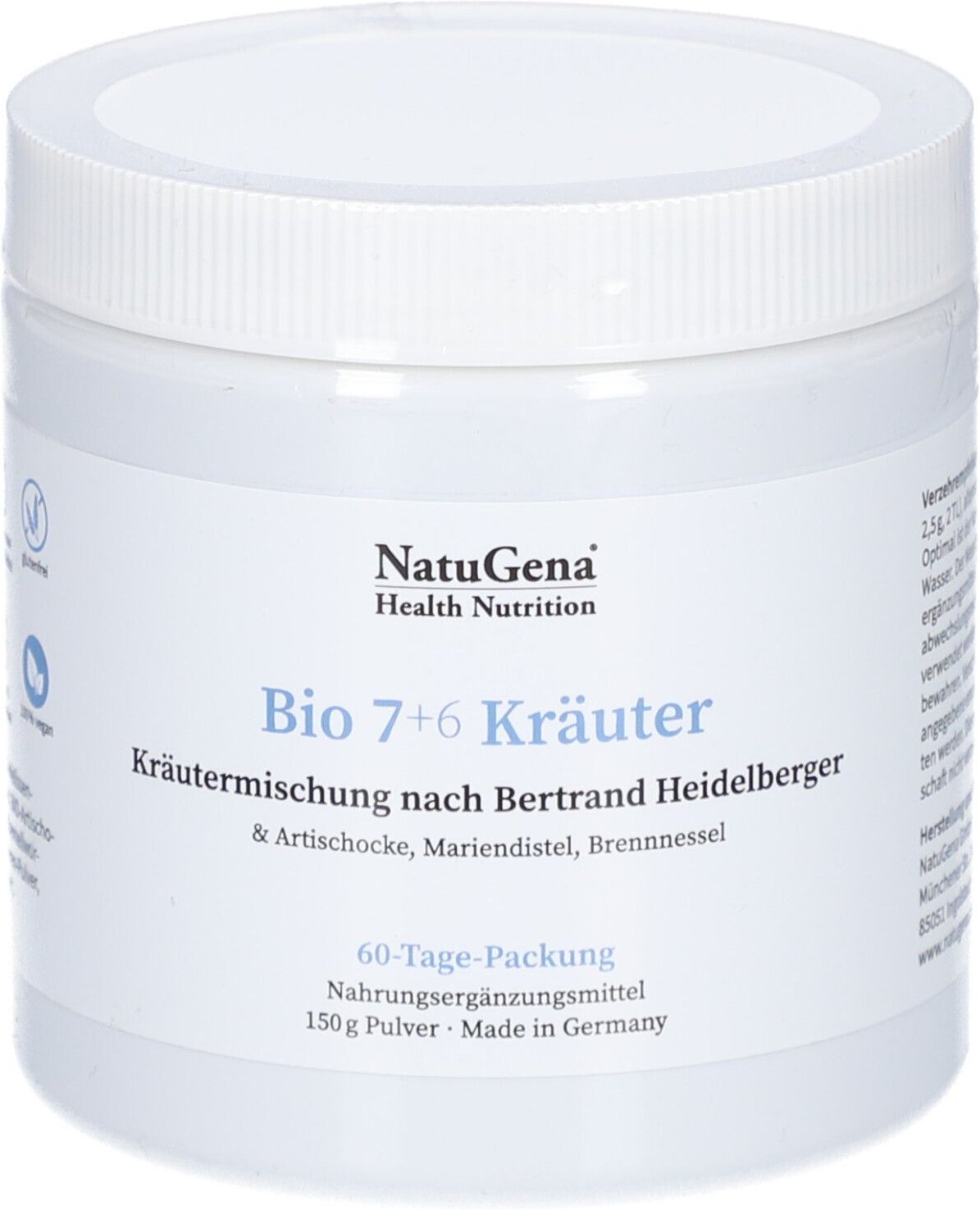 BIO 7+6 Kräuter Artischocke+Mariendistel veg.Pulv. 150 g Pulver