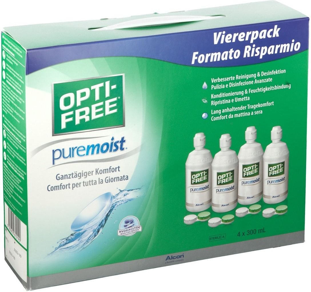 Opti-Free PureMoist (4x Behälter + 4x300ml Kombilösung) Kombilösung, Pflegemittel