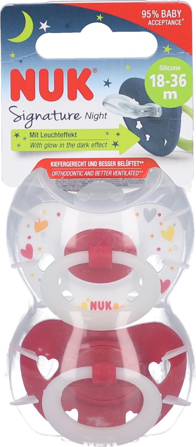 NUK Schnuller Signature Night Silikon 18-36 Monate 2 St