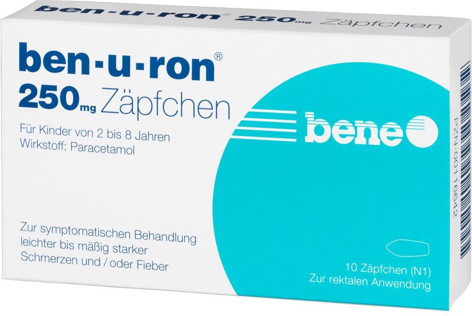 Ben-U-Ron 250 mg Suppositorien 10 St Kleinkinder-Suppositorien