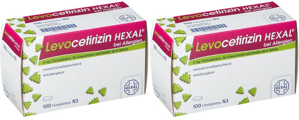 Levocetirizin HEX Allerg 5 Doppelpack 2x100 St Filmtabletten
