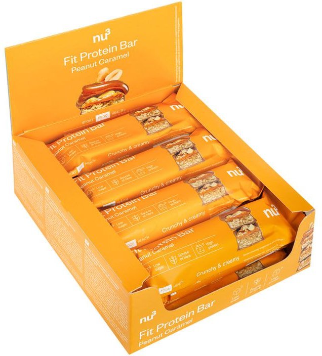 nu3 Fit Protein Bar, Peanut Caramel Box 12x55 g Riegel