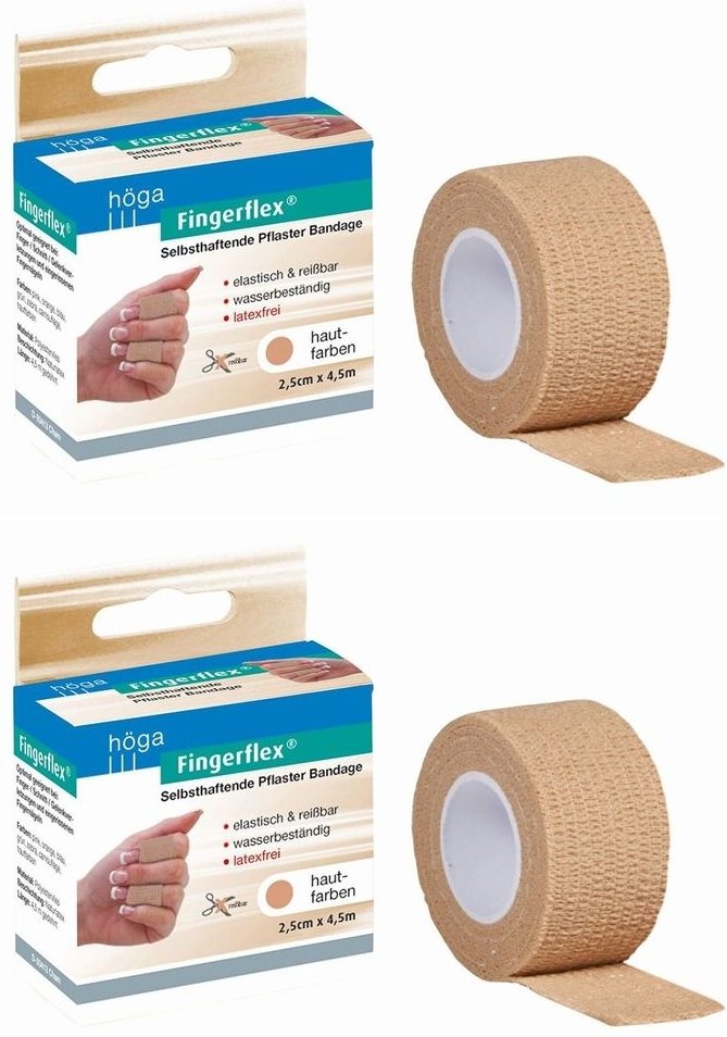 Fingerflex 2,5 cmx4,5 m hautfarben latexfrei 2x 2x1 St Pflaster