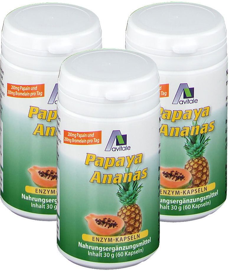 Avitale Papaya-Ananas-Enzym 3x60 St Kapseln