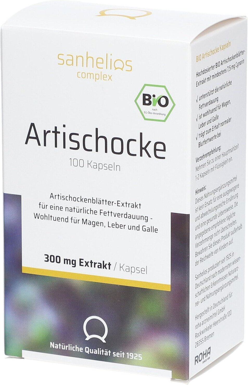 Sanhelios Bio Artischocke Kapseln 100 St