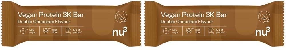 nu3 Vegan Protein 3K Bar Double Choc 65g x2 2x65 g Riegel