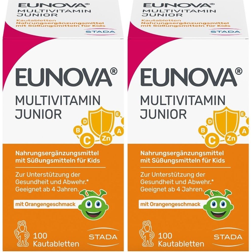 2x Eunova Junior Kautabletten m.Orangengeschmack 2x100 St