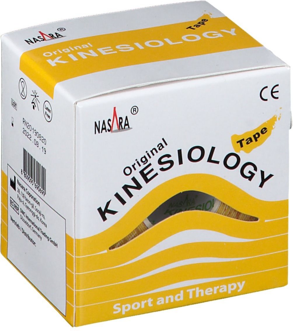 Nasara Kinesiologie Tape 5 cmx5 m gelb 1 St Verband