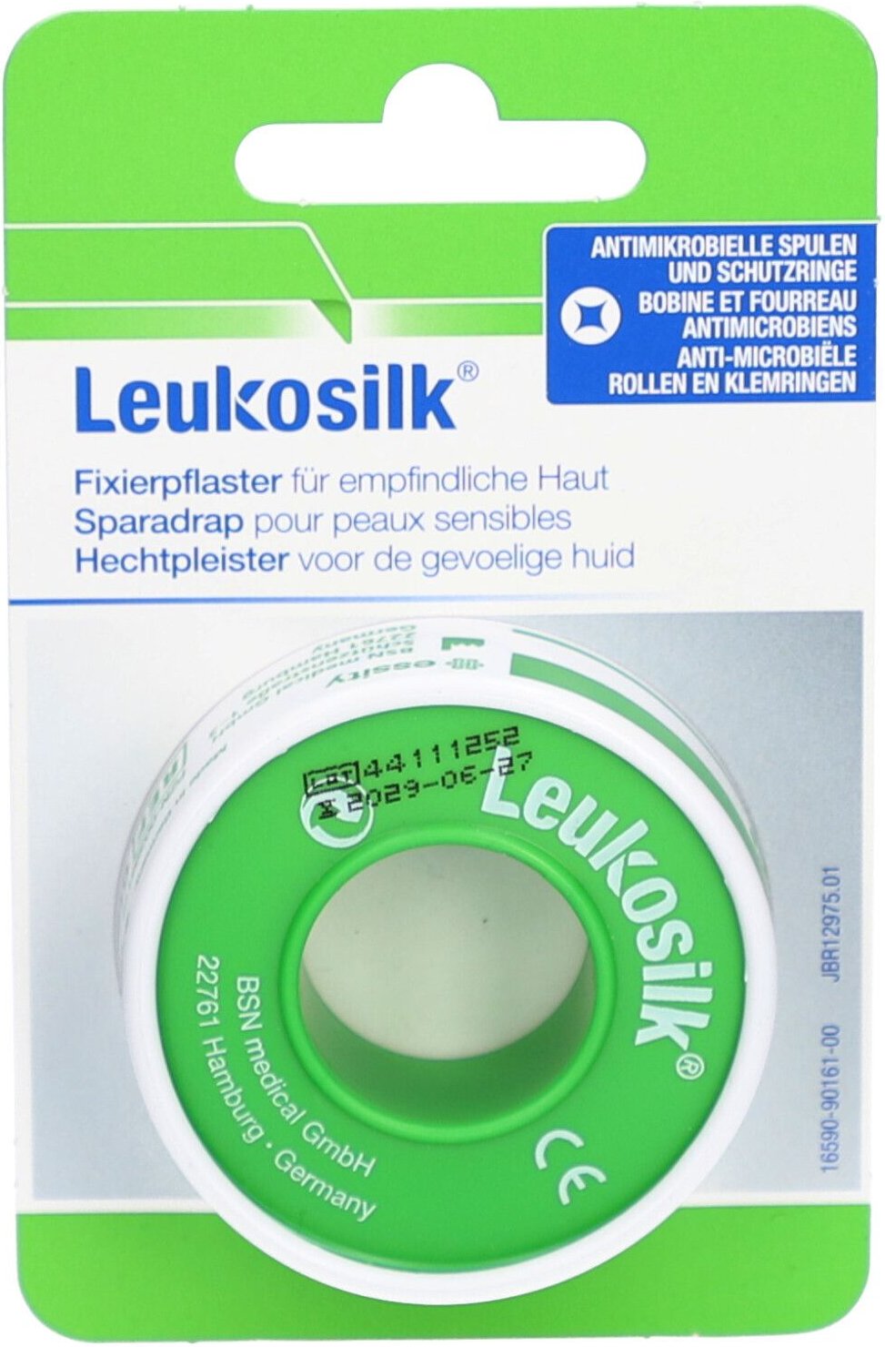 Leukosilk 1,25 cmx5 m Blisterkarte 1 St Pflaster