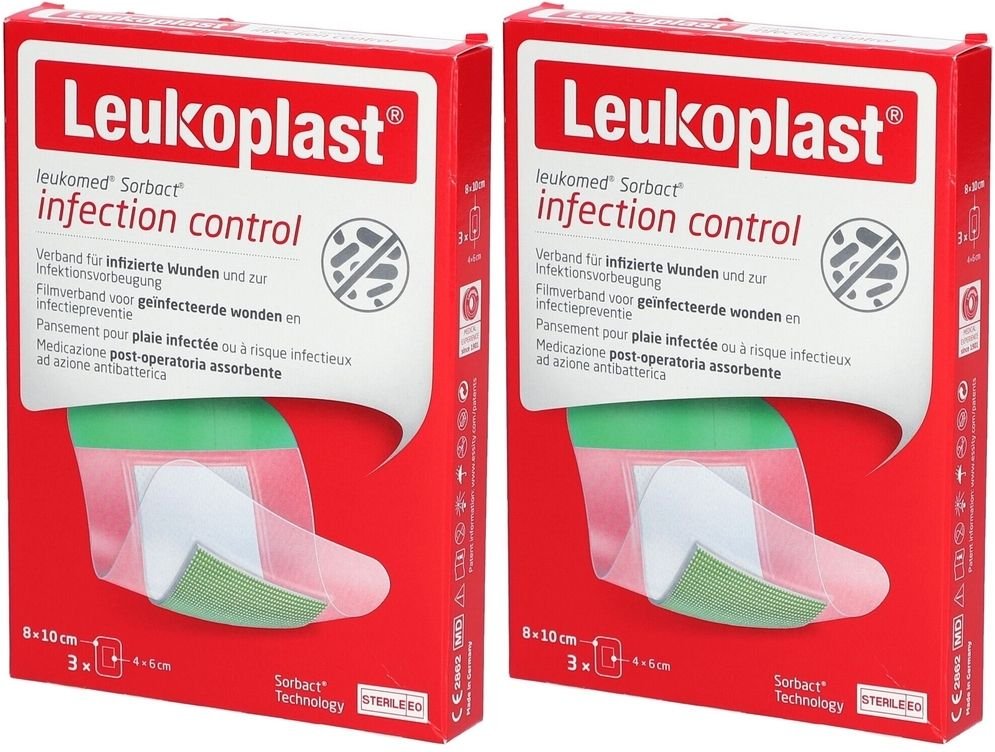 Leukoplast Leukomed Sorbact steril 8x10 cm 2x 2x3 St Verband