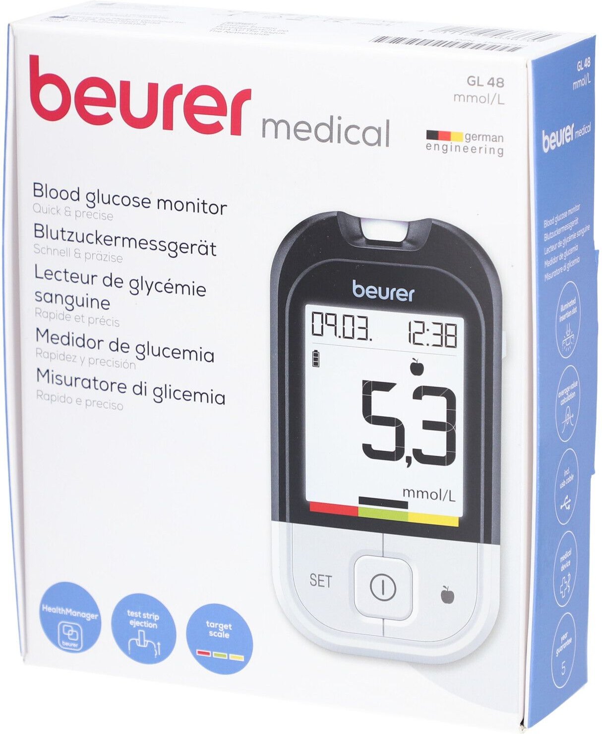 Beurer Gl48 Blutzuckermessgerät mmol/l 1 St