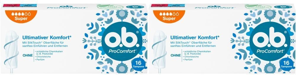 O.b. Tampons ProComfort super 2x16 St Tampon
