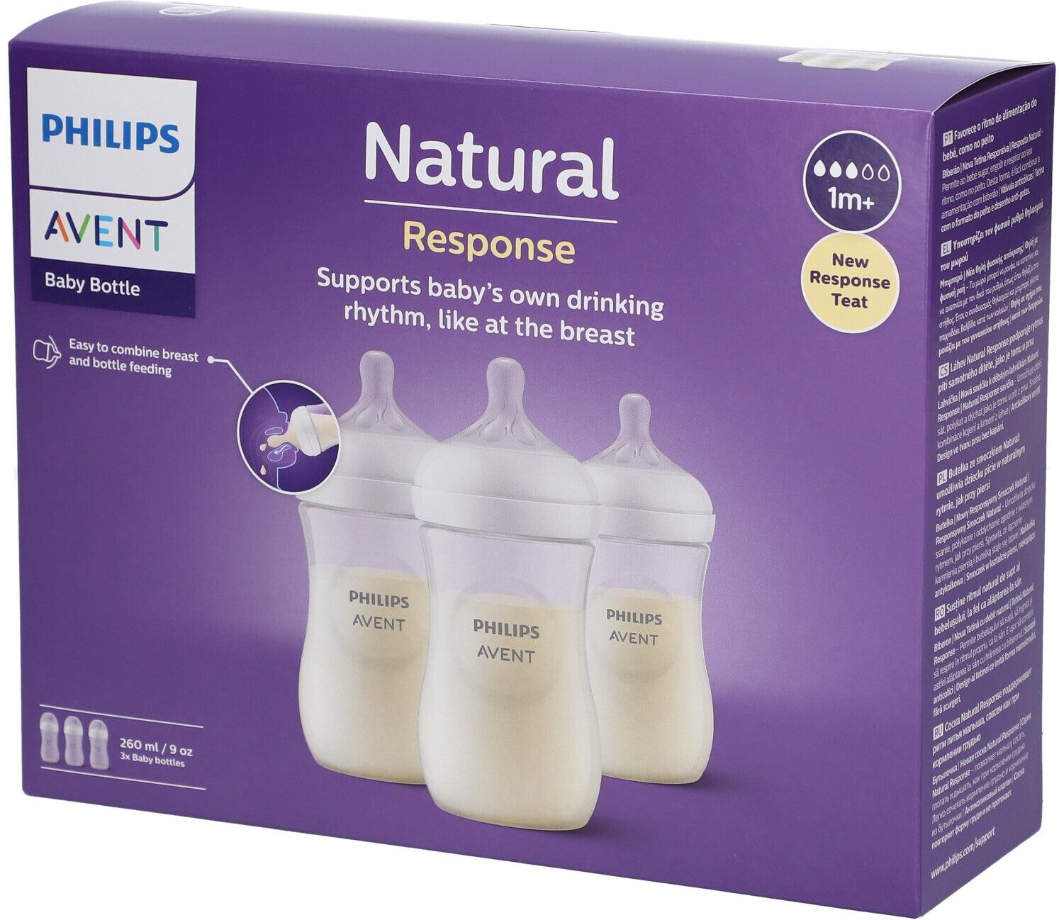 Philips Avent Natural Response Zuigfles Scy903/03 Trio 3 St Flaschen