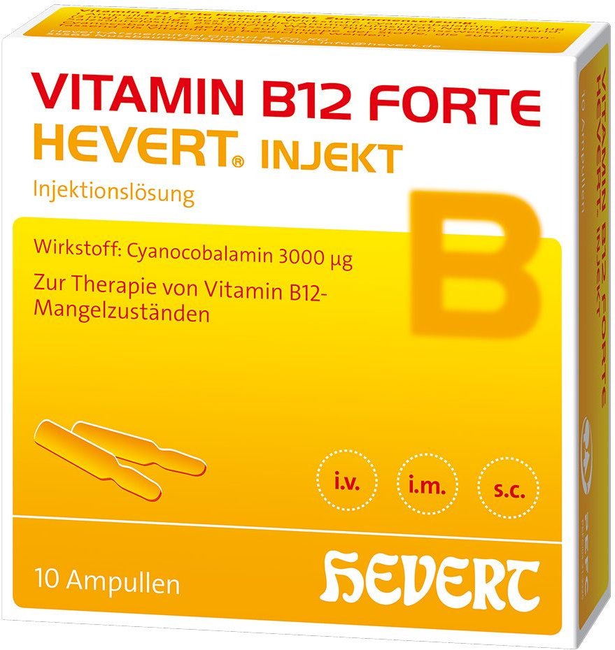 Vitamin B12 Forte Hevert injekt Inj.-Lsg.Amp. 10x2 ml Injektionslösung