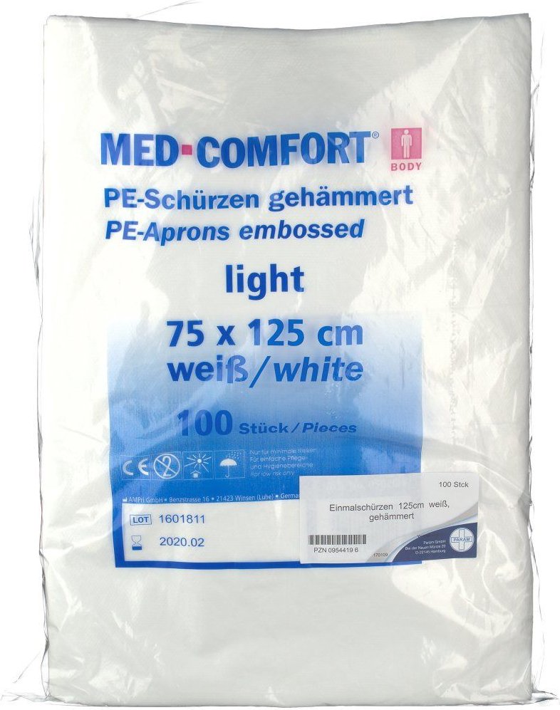 Einmal Schuerzen PE 125 cm weiss