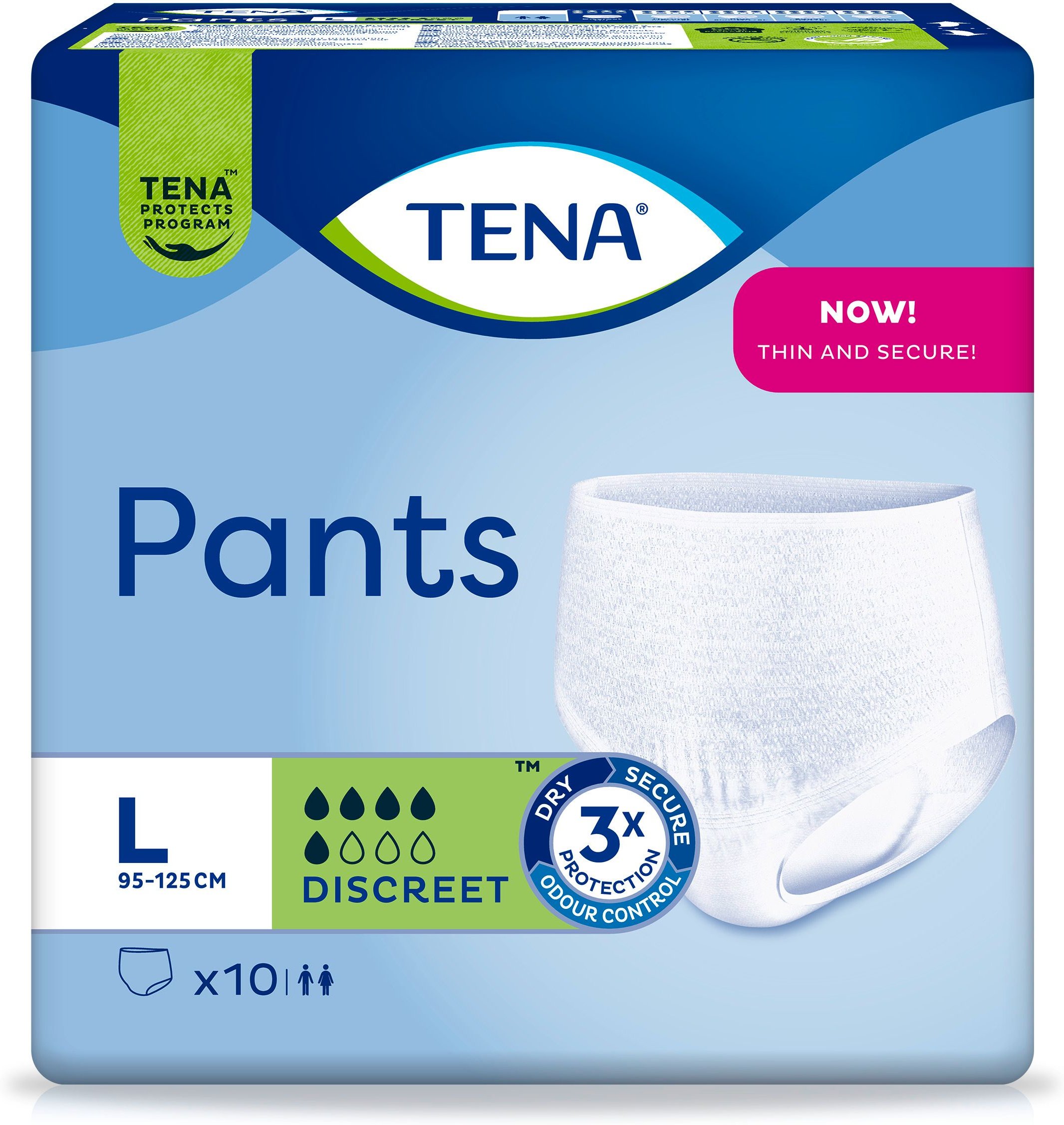 Tena Pants Discreet L bei Inkontinenz 10 St Einweghosen