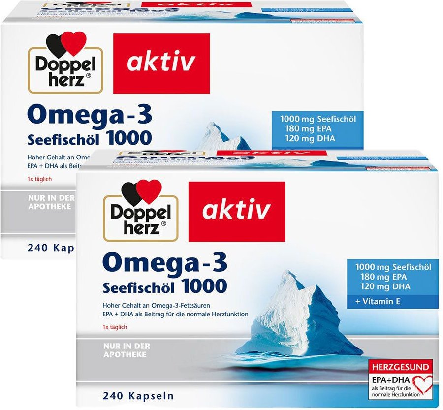 Doppelherz Omega-3 Seefischöl 1000 Kapseln x2 2x240 St