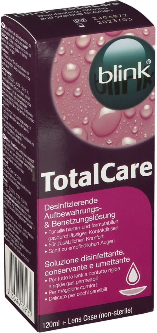 Blink TotalCare Lösung (120ml Aufbewahrungslösung + Behälter) Aufbewahrungslösung, Pflegemittel