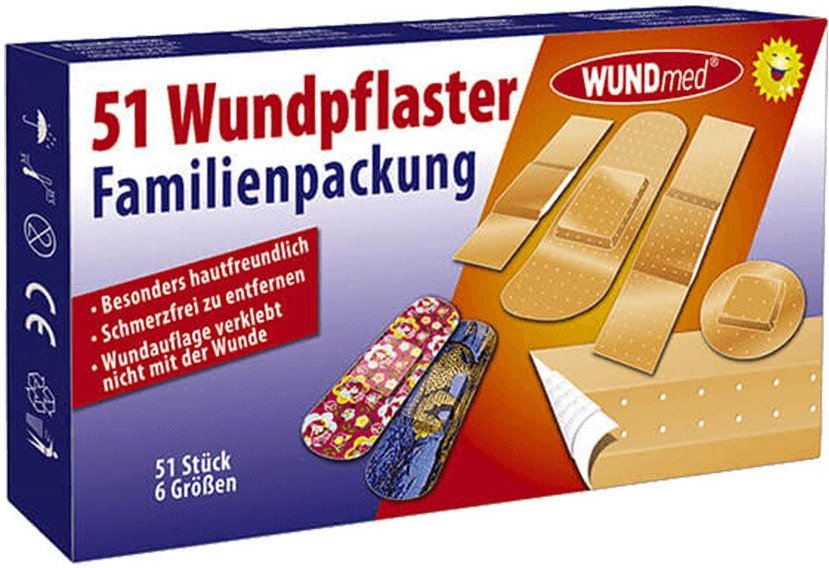 Thumbnail - Wundpflaster Familienpackung 6 Größen 51 St Pflaster