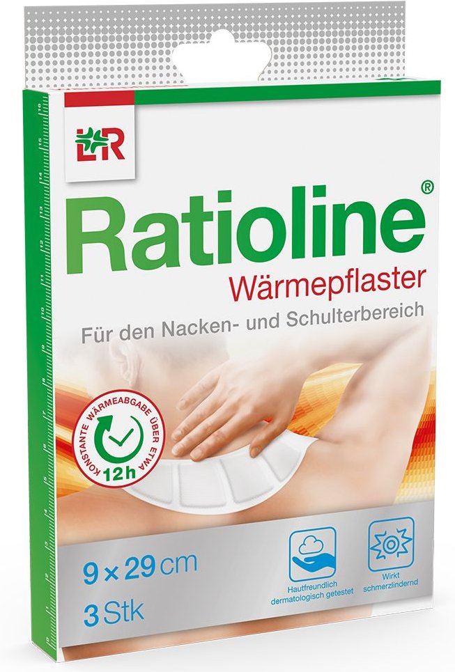 Ratioline Wärmepflaster Nacken/Schulter 9x29 cm 3 St Pflaster