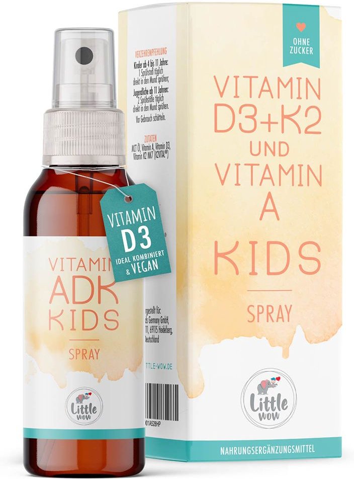 Little Wow Vitamin ADK Kids D3 K2 A Kind.veg.Spray 25 ml Spray