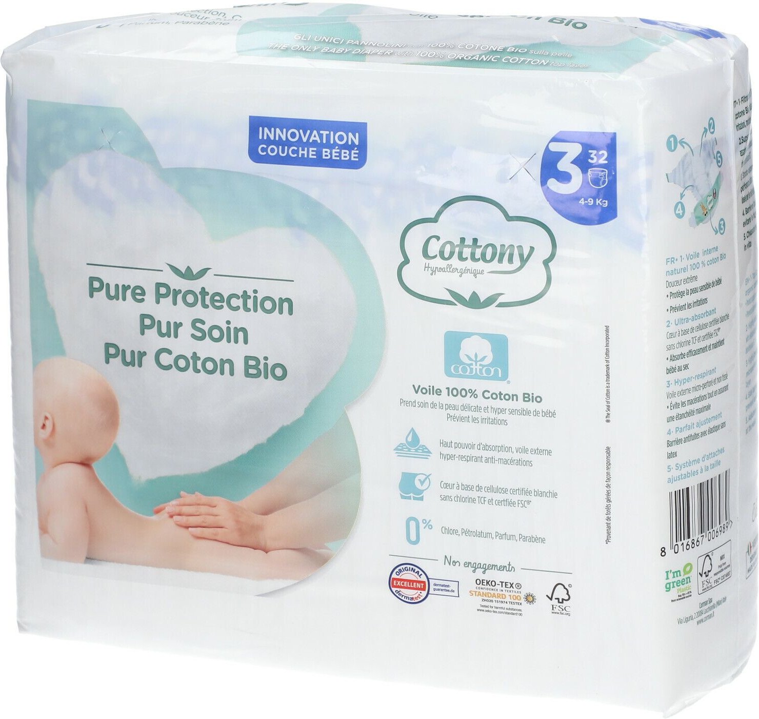 Cottony Luiers Maat 3 4-9 kg 32 St Windeln