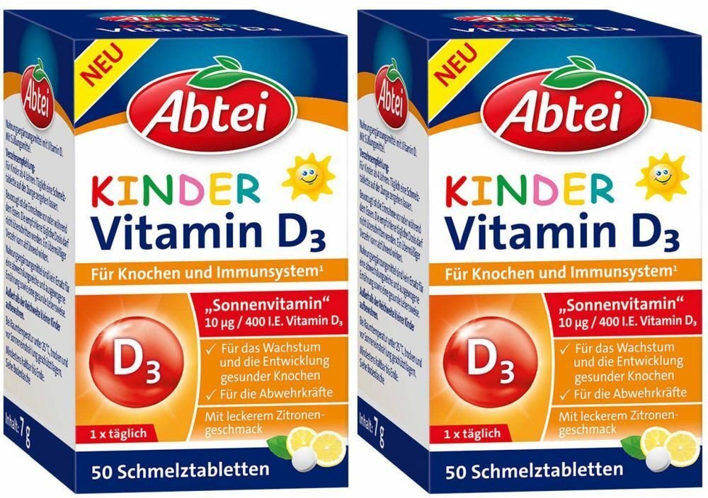 2x Abtei Kinder Vitamin D3 Schmelztabletten 2x50 St