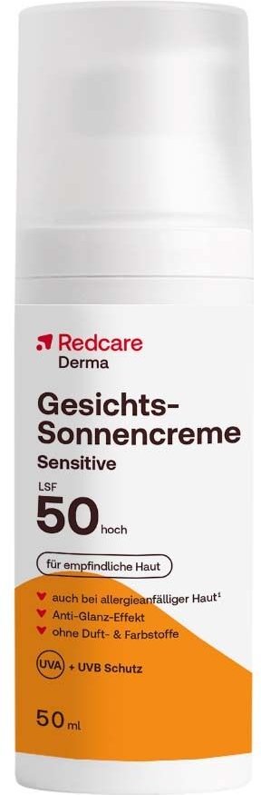 Redcare Derma Gesichts-Sonnencreme Sensitive LSF 50 ml Creme