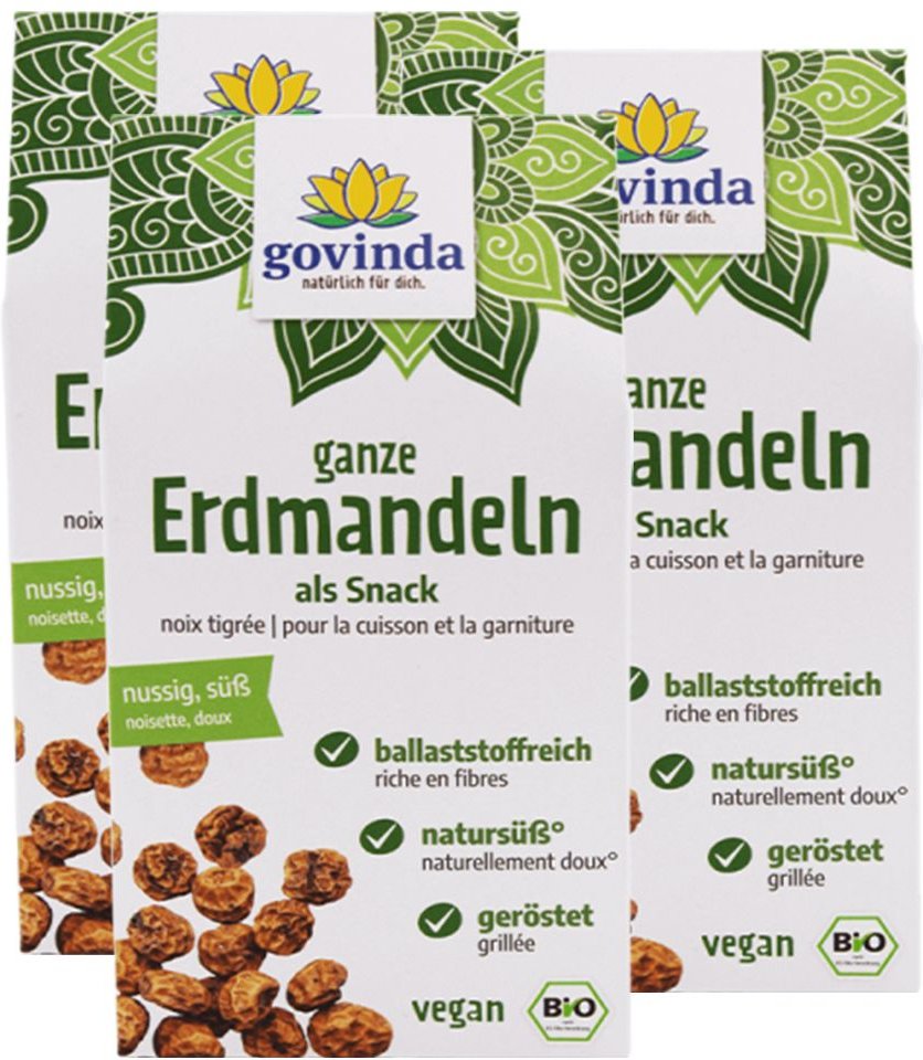 Govinda Bio Erdmandeln naturell 3x250 g Kerne