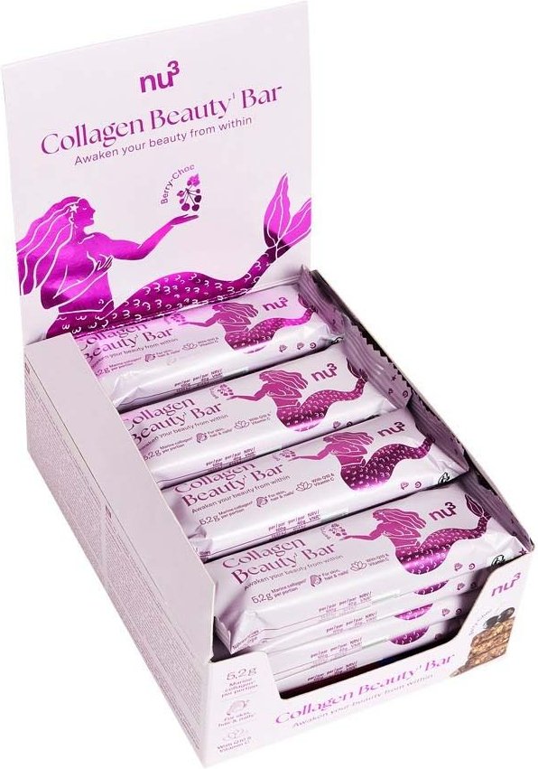 nu3 Collagen Beauty Bar Berry-Choc Box 12x40 g Riegel