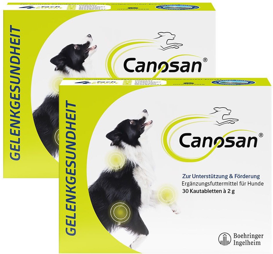 2x Canosan Kautabletten bei Gelenkproblemen Hund mit Grünlippmuschel-Extrakt Gonex 2x30 St