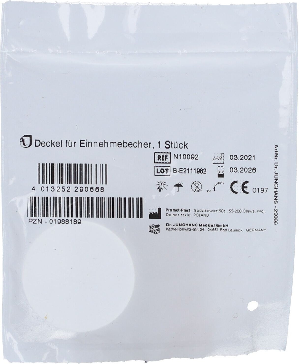 Einnehmeglas-Deckel Kunststoff weiß 1 St Zubehör