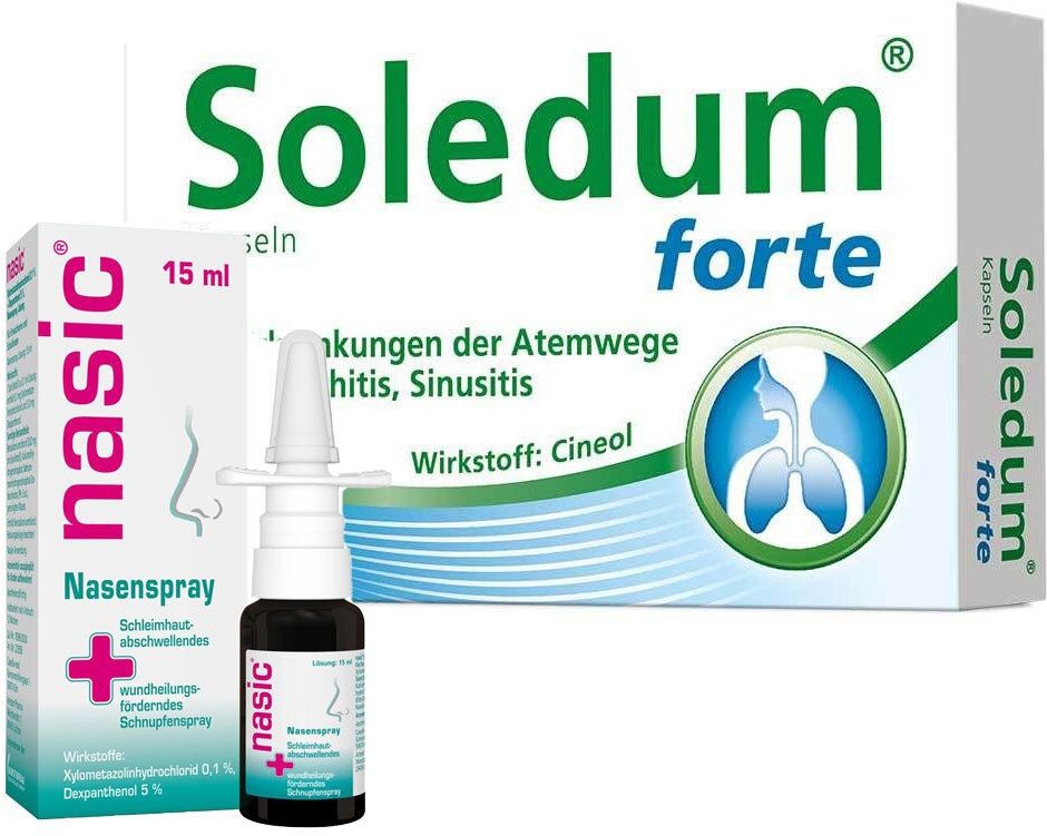 nasic Nasenspray 15ml + Soledum Kapseln Forte 100 St 1 Set