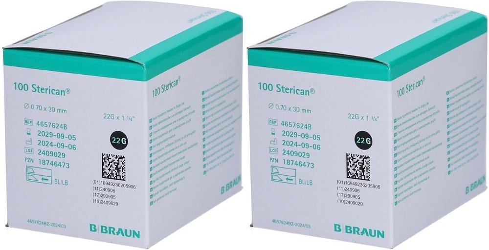 Sterican 22G 30Mm x2 2x100 St Kanüle
