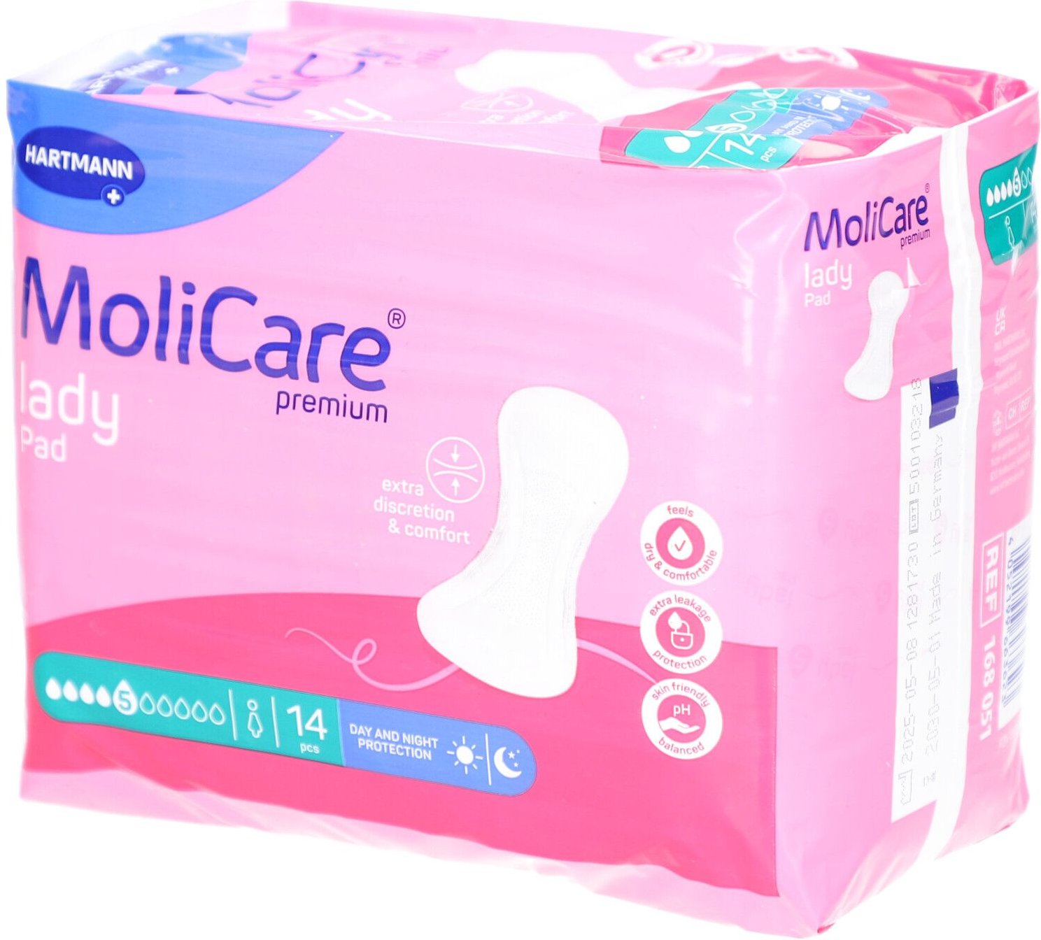 Hartmann Molicare Premium Lady Pad 5 Drops 43x16cm 14 Nf St Bandage(s)