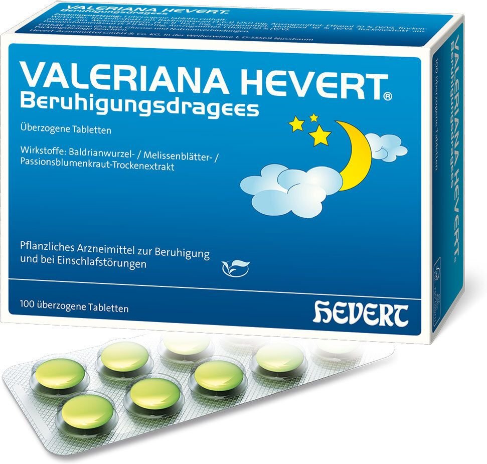 Valeriana Hevert Beruhigungsdragees 100 St Überzogene Tabletten