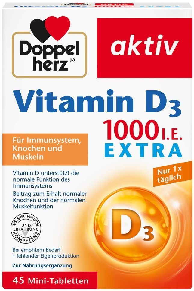 Thumbnail - Doppelherz Vitamin D3 1000 I.e. Extra Tabletten 45 St