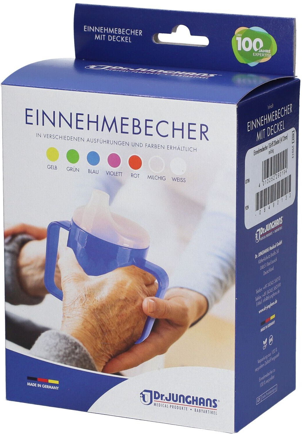 Einnehmebecher m.Griff+2 Deckel 4+12mm 1 St Becher