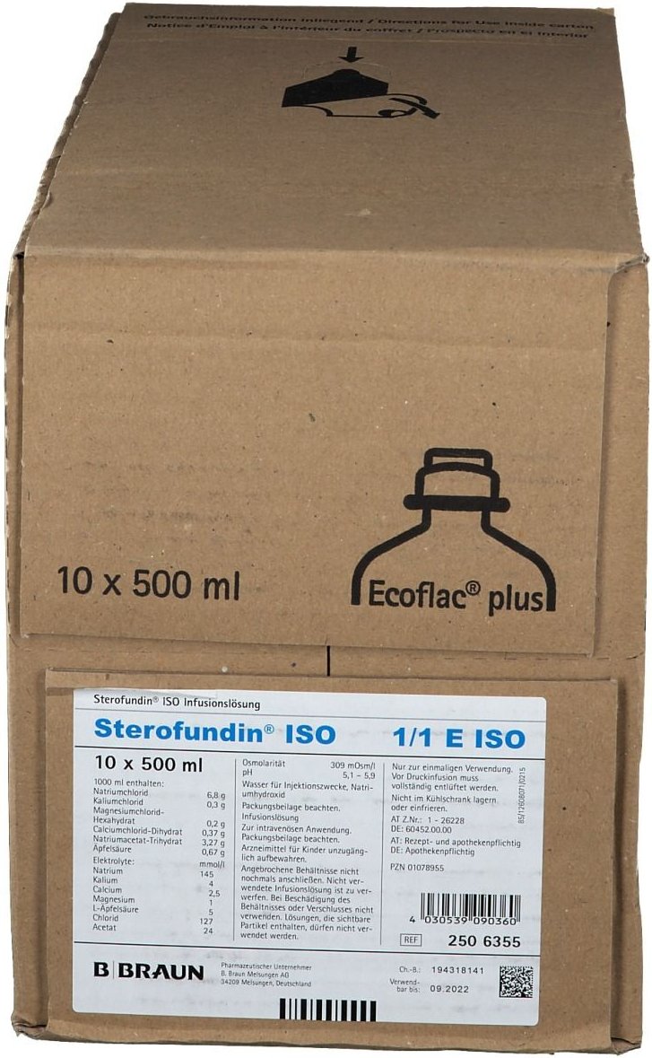 Sterofundin ISO Ecoflac Plus Infusionslösung 10x500 ml