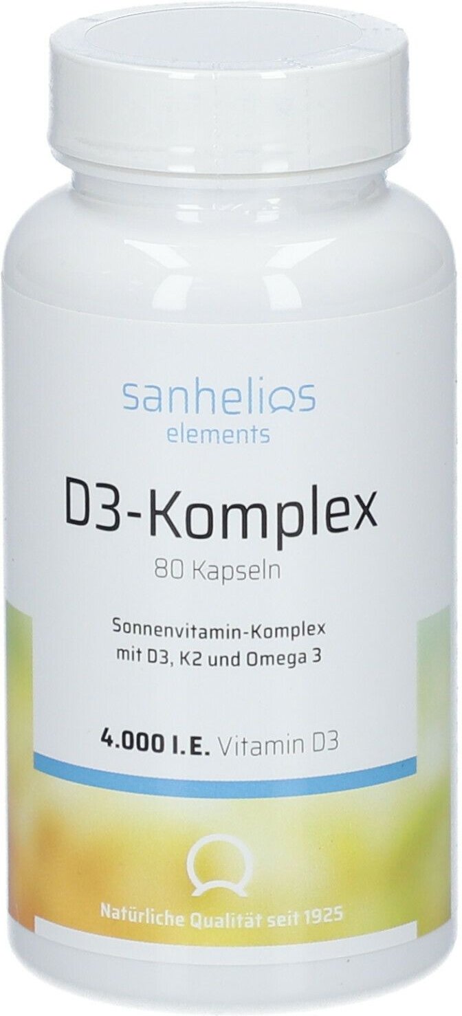 Sanhelios Vitamin D3 Sonnenvitamin-Komplex mit K2 80 St Kapseln