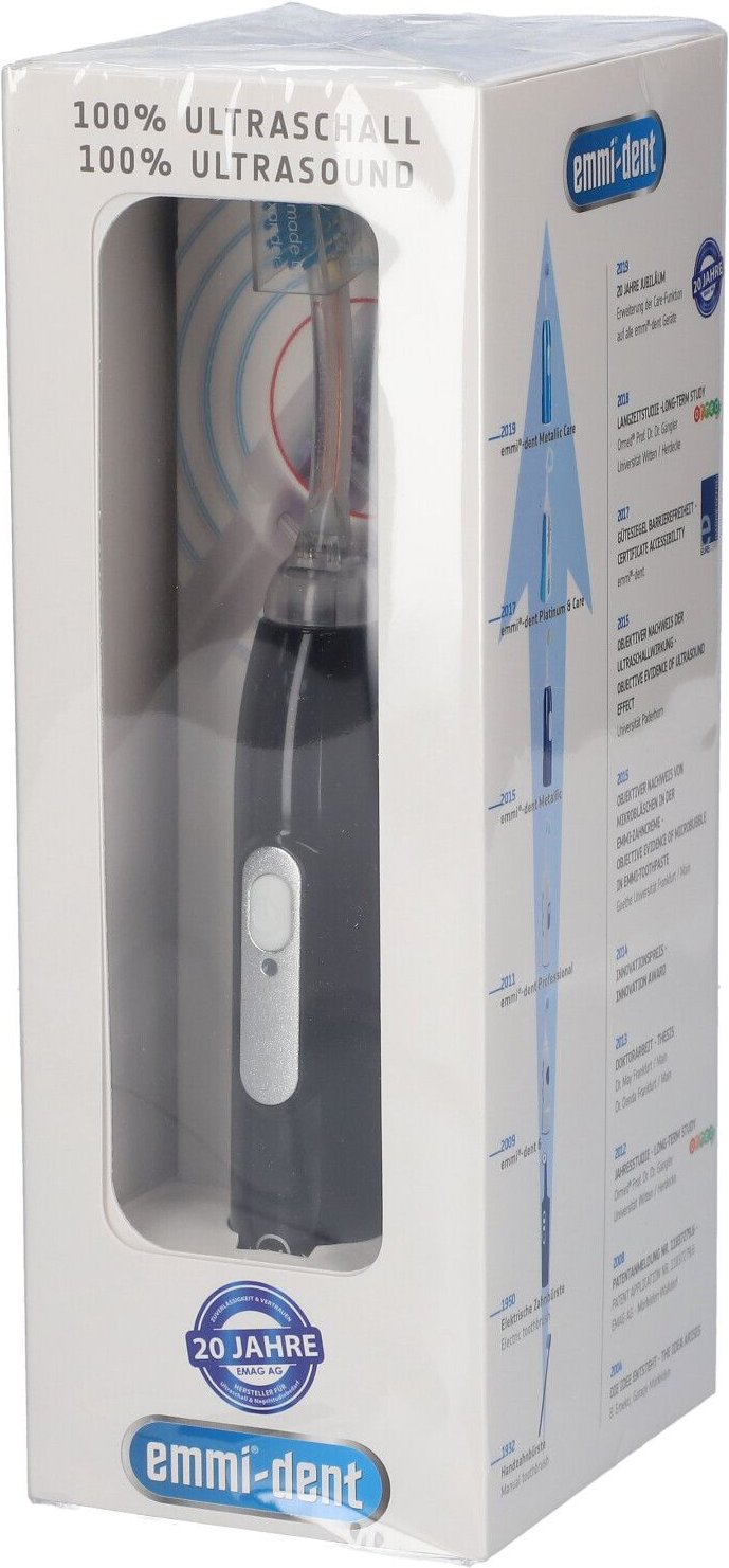 Emmi-Dent Ultrasonic Tandenborstel Metallic Black Diamond 1 St Zahnbürste
